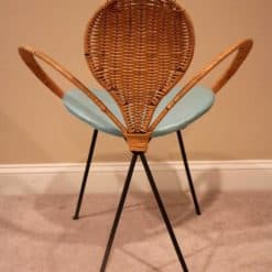 Mid-Century Style Rattan Ribbon Chair- back- styylish