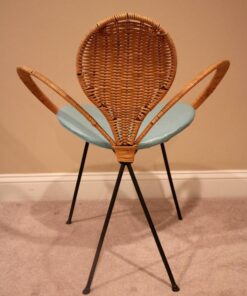 Mid-Century Style Rattan Ribbon Chair- back- styylish