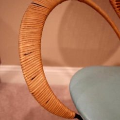 Mid-Century Style Rattan Ribbon Chair- armrest- styylish