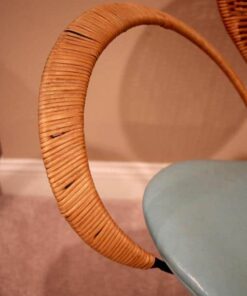 Mid-Century Style Rattan Ribbon Chair- armrest- styylish