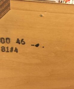 Mid Century Burled Olive Credenza- closeup back- styylish