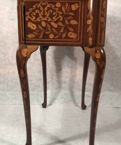 Dutch Card Table- side view with marquetry- styylish