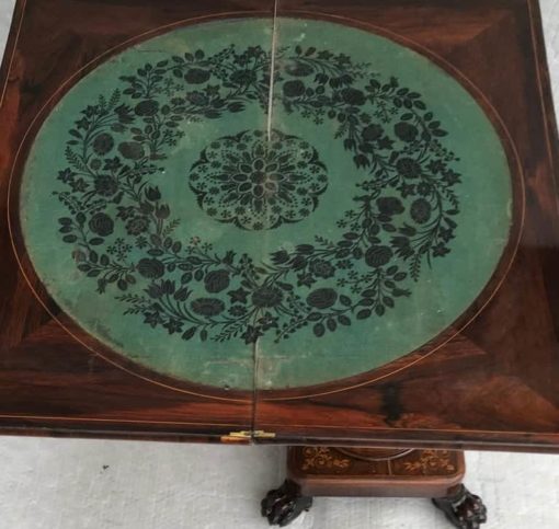 English Regency Card Table- open top- styylish