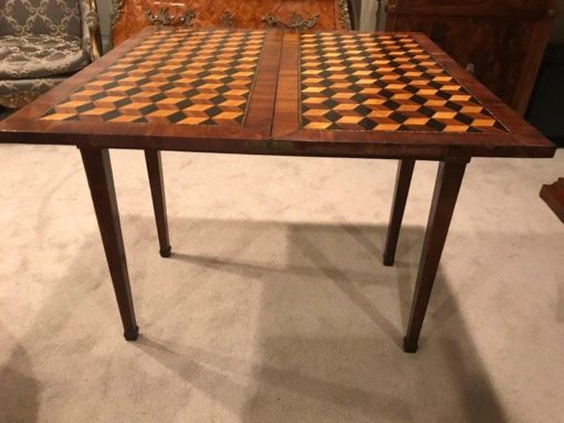 French Antique Card Table- open side- styylish