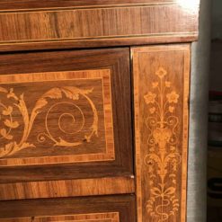 Italian Antique Drop Front Desk- closeup drawer- styylish