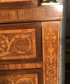 Italian Antique Drop Front Desk- closeup drawer- styylish