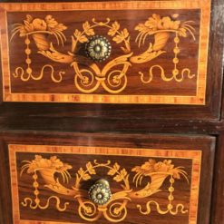 Italian Antique Drop Front Desk- closeup interior drawers- styylish