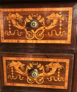 Italian Antique Drop Front Desk- closeup interior drawers- styylish