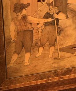 Italian Antique Drop Front Desk- closeup marquetry- styylish