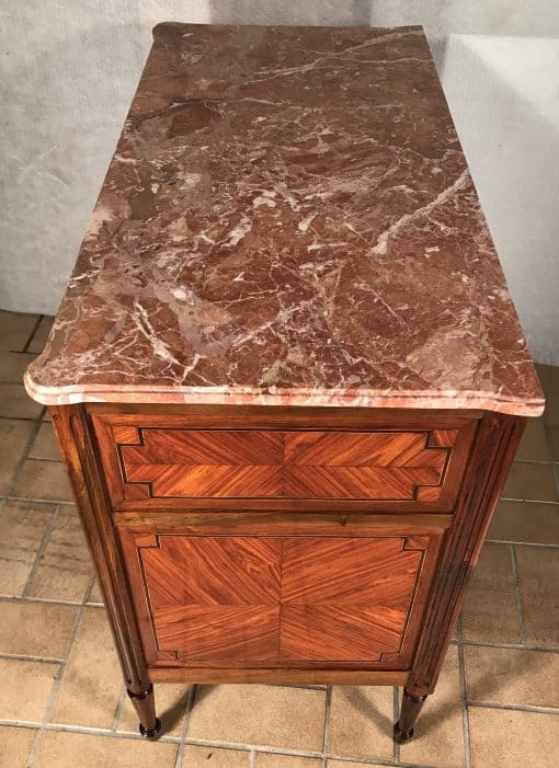 Antique Louis XVI Dresser- sideview with marble top- styylish