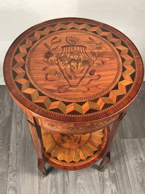 Antique side table- top and shelf- styylish