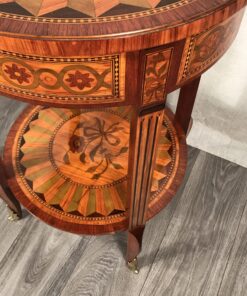 Antique side table- side view with leg- styylish