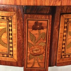 Antique side table- detail of flower marquetry- styylish