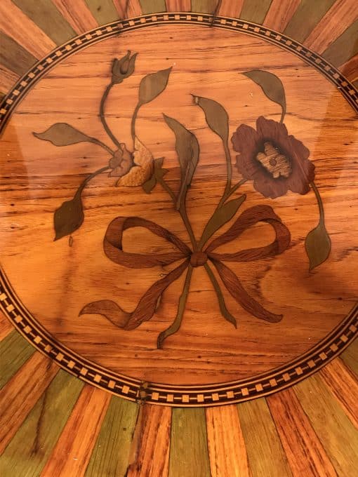 Antique side table- detail of lower shelf- styylish