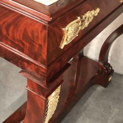 Console table mahogany- view of front corner- styylish