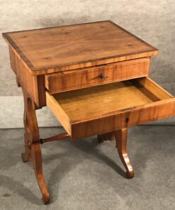 Biedermeier sewing table- view with open drawer- styylish