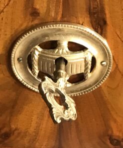 Biedermeier walnut dresser- detail of an escutcheon- styylish