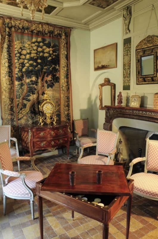 Interior with antique game table