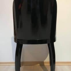 Art Deco Dining Chairs- back view of one chair, ebonized wood- Styylish