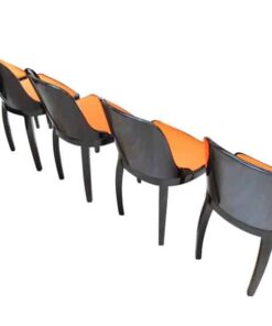 Art Deco Dining Chairs- five chairs in a row back view- Styylish