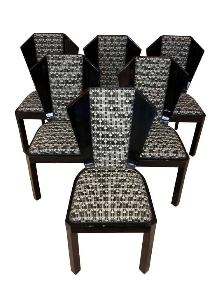 Set of Six Art Deco Dining Room Chairs, France, circa 1930