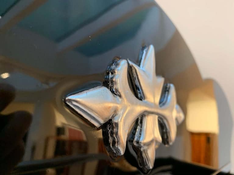 Art Deco Wardrobe with Mirror, Black Lacquer and Nickel, France, 1920s