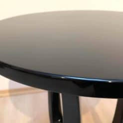 Three-Legged Art Deco Style Guéridon / Side Table, Black Lacquer