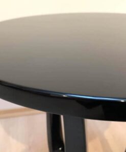 Three-Legged Art Deco Style Guéridon / Side Table, Black Lacquer