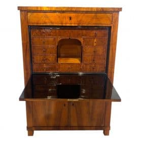 Neoclassical Biedermeier Secrétaire, Walnut, Yew, Ebonized, Germany, circa 1830
