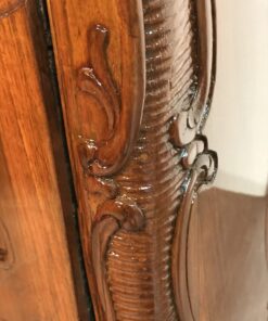 Antique walnut dresser- detail of side carving- styylish