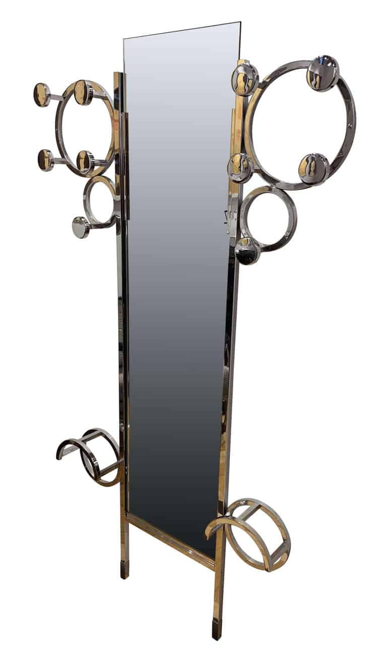 Art Deco Wardrobe, Chromed Steeltubes and Mirror, France, circa 1930