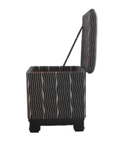 Art Deco Stool / Pouff with Fold-Up Seat, France, circa 1930