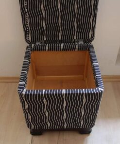 Art Deco Stool / Pouff with Fold-Up Seat, France, circa 1930