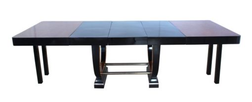 Expandable Art Deco Dining Table, Thuja Roots, Lacquered, France, circa 1930