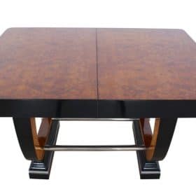 Expandable Art Deco Table, Thuja Roots, Lacquered, France, circa 1930