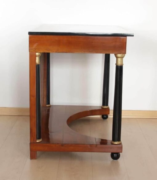 Biedermeier Console Table, Cherry, Full Columns, Mirror, South Germany ca. 1820