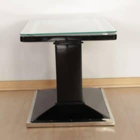 Chrome Bauhaus Side Table, Black Lacquer, Austria, circa 1920