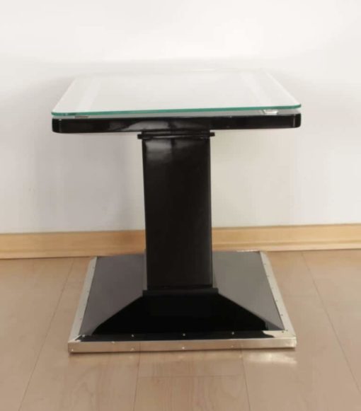 Bauhaus Side / Luggage Table, Black Lacquer and Chrome, Austria, circa 1920