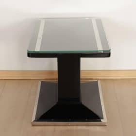 Chrome Bauhaus Side Table, Black Lacquer, Austria, circa 1920