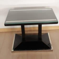 Bauhaus Side / Luggage Table, Black Lacquer and Chrome, Austria, circa 1920