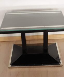 Bauhaus Side / Luggage Table, Black Lacquer and Chrome, Austria, circa 1920