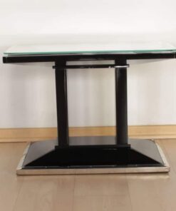 Bauhaus Side / Luggage Table, Black Lacquer and Chrome, Austria, circa 1920