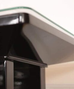 Bauhaus Side / Luggage Table, Black Lacquer and Chrome, Austria, circa 1920