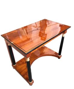 Biedermeier Console Table, Cherry, Full Columns, Mirror, South Germany ca. 1820