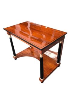 Biedermeier Console Table, Cherry, Full Columns, Mirror, South Germany ca. 1820