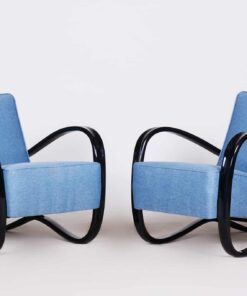 Pair of Blue Armchairs- 3/4- styylish