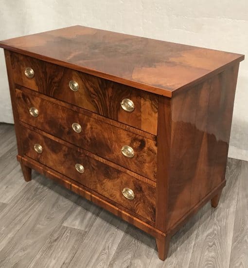 Biedermeier walnut dresser- three-quarter-view- styylish