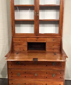 Antique Secretary Desk with bookcase- View of the open writing flap- styylish