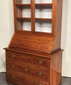 Antique Secretary Desk with bookcase- Three-quarter-view- styylish