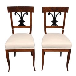 Pair of Biedermeier Walnut Chairs, South German 1820